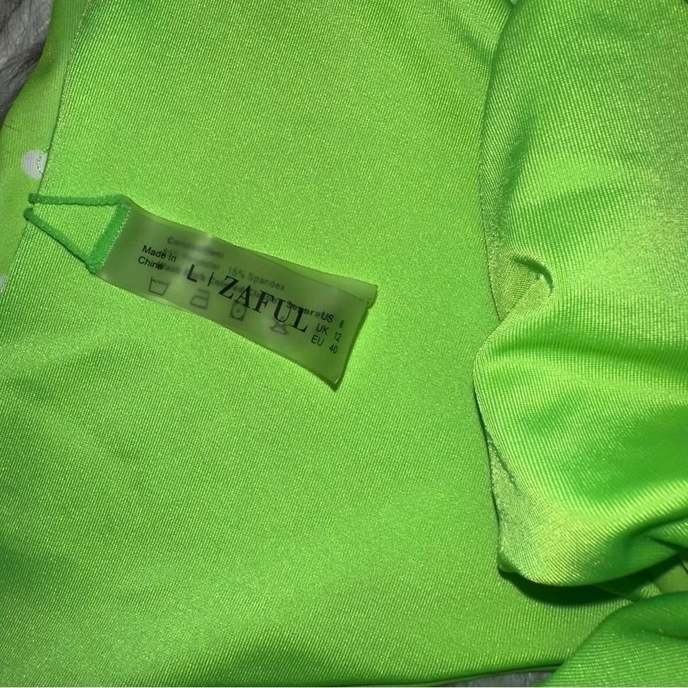 Green Polka Dot Bikini Set - Picture 2 of 3